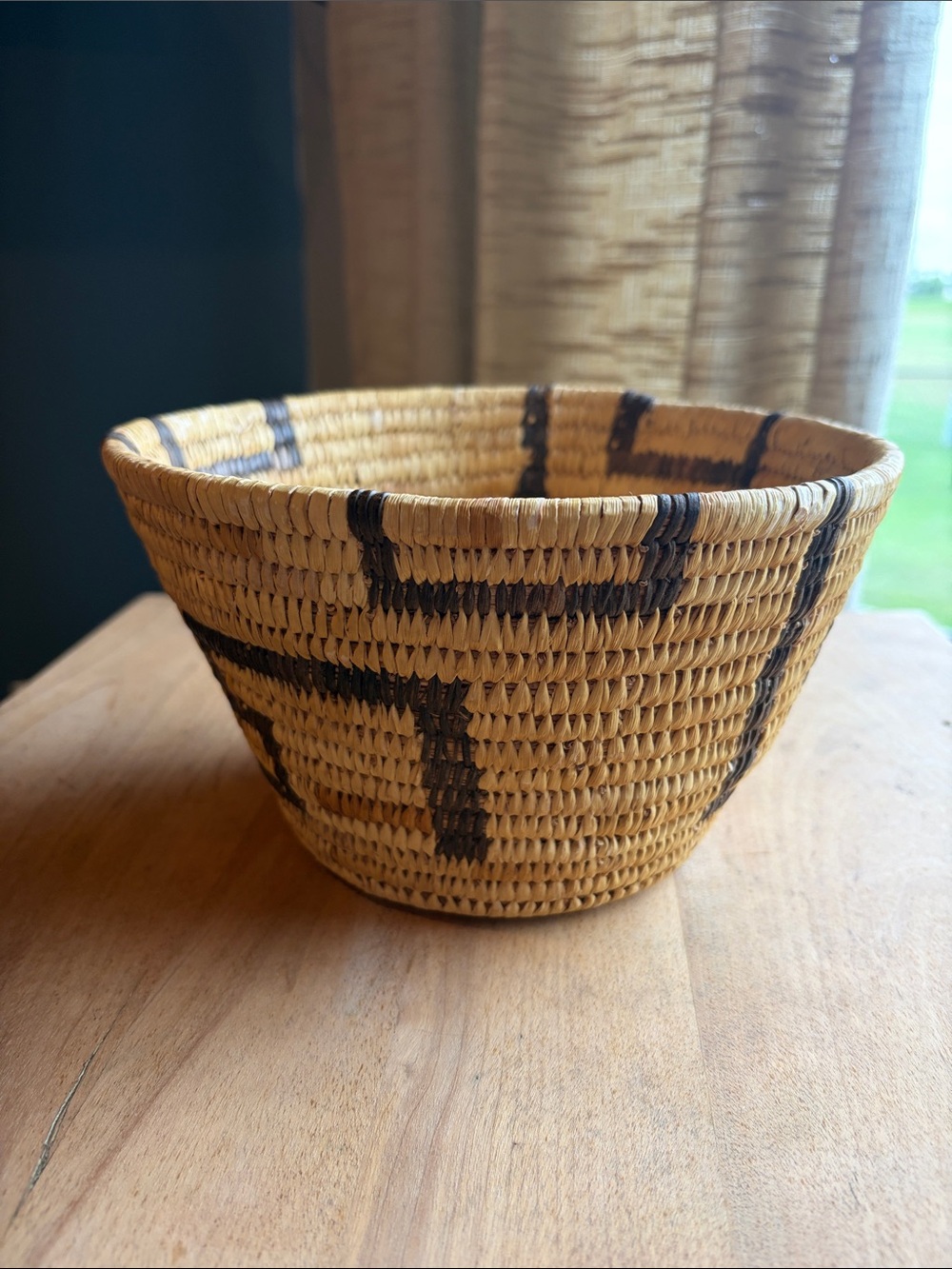 Vintage Antique Geometric Native American Made Basket